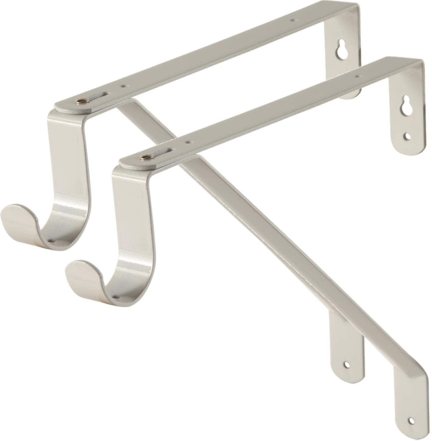 3/4mm Thickness Metal Closet Rod Shelf Support Bracket for Black or White