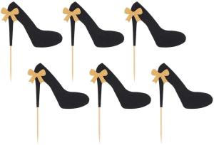 Quality Glitter Bow Cupcake Anniversary High Heel Shoe Cake Topper wholesale