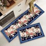 Plant Flower Printing Kitchen Floor Mats Non Slip 40*60mm Rectangle