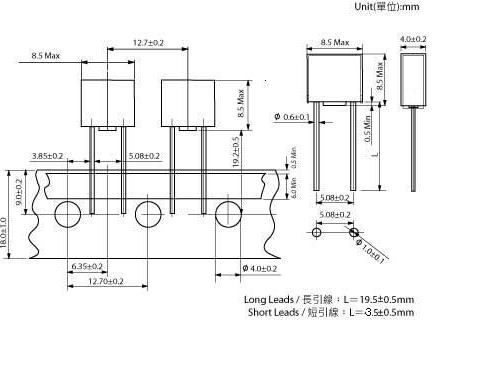 300Vac SS-5H Series Of Subminiature Time-delay Axial Leaded Fuses