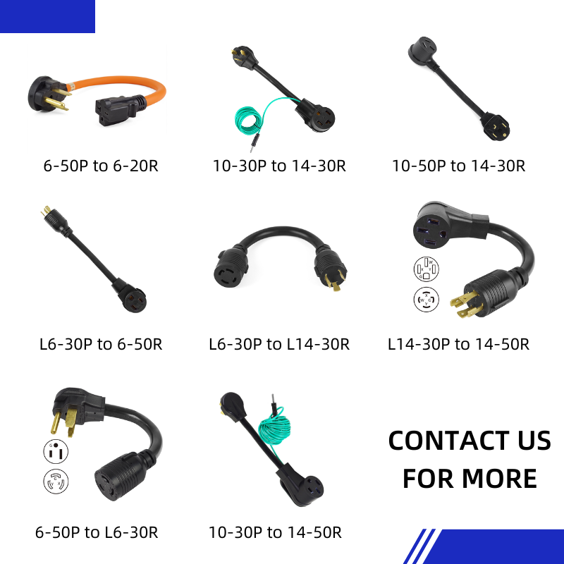 Extension Cord IP level IP22 US Certified Nema 6-50p to Nema 10-50r L14-30r Outlet 240v 50 Amp 30 Amp Power Cord for RV