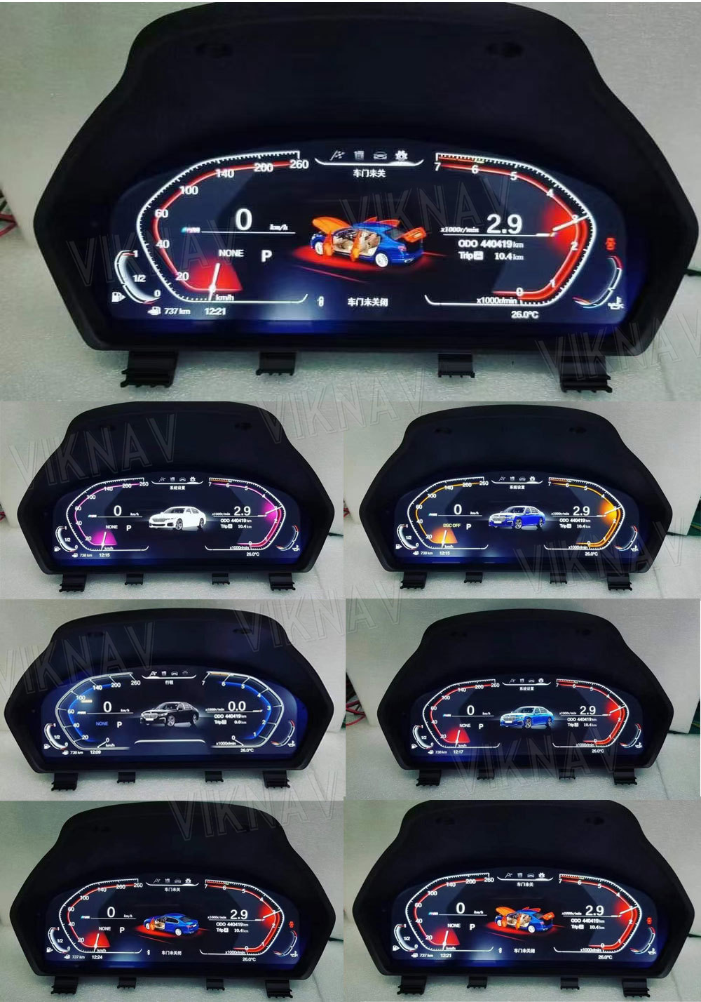 Viknav For BMW 5Series E60 E61 E63 E64 (2004-2009) 12.3 inch Digital Dashboard LCD Speedometer Vehicle Display Panel