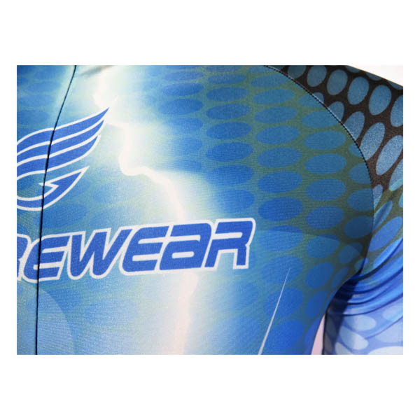 Blue Sublimation Inline Skate Wear , Lycra Inline Speed Skating Skinsuit