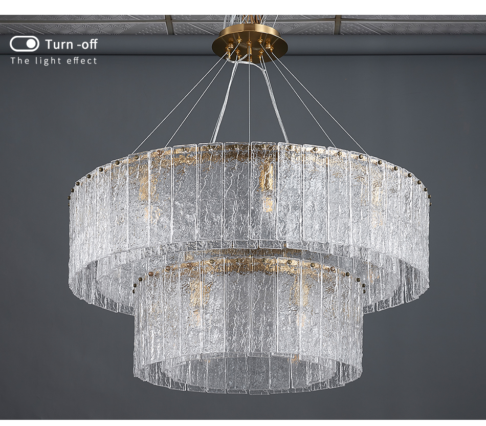 Living room home decor double layer led luxury crystal round chandelier lighting(WH-CY-228)