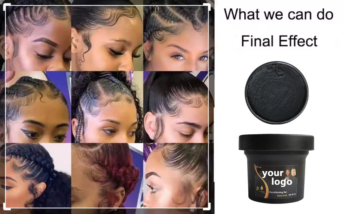 7oz Private Label Long Lasting Edge Control Strong Hold Hair Styling Gel Professional Hair Styling Gel