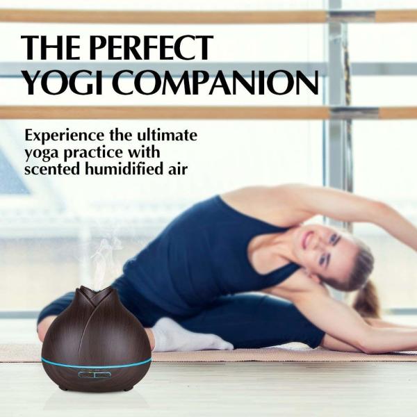 Cool Mist 400ml Wood Grain Ultrasonic Aroma Essential Oil Diffuser for Office