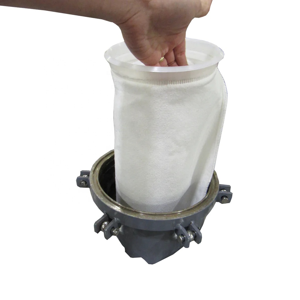 2 Size Energy Mining Polyester Felt Liquid Filter Bags 0.5 Micron Polypropylene Ring