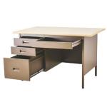 4 Drawer Base Stainless Steel Computer Desk , Wooden Desktop Office Computer