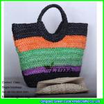 LDYP-005 striped colored tote bag cornhusk straw hobo beach bags