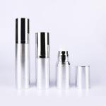 Silver Airless Cosmetic Bottles 10ml - 30ml Aluminum Multiple Capacity Lotion