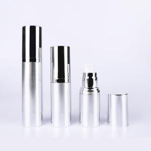 Quality Silver Airless Cosmetic Bottles 10ml - 30ml Aluminum Multiple Capacity Lotion Bottle Pump wholesale