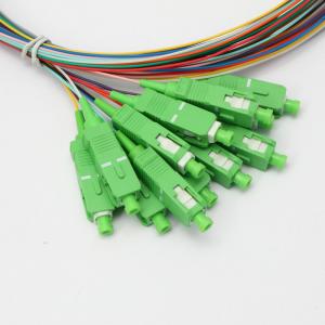 Quality SC APC 12 Core Bundled Fiber Pigtail 60dB Single Mode Optic Cable wholesale