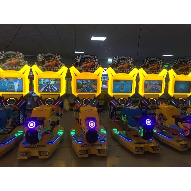 Electronics Game Center Kids Coin Machine , Super Motorbike Racing Amusement Park Machines