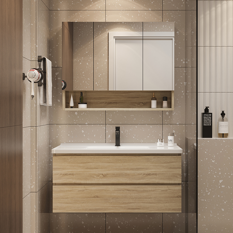 Customized Made High End Bathroom Vanities with Quartz Stone Countertop in Euro Style