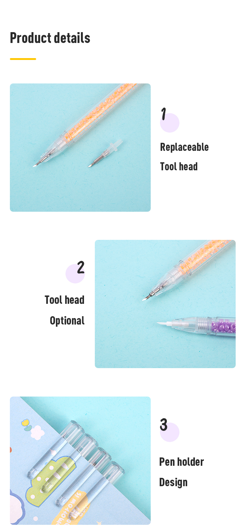 Seven Color Mini Blades Journal Scrapbook Cutter Stickers Handcraft Art Hidden Pen Knife