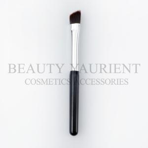 Quality Black PBT Synthetic Hair Small Angled Eyeliner Brush Aluminum Ferrule wholesale