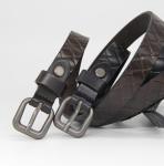 Ladies Genuine Leather Skinny Belt Embossing Fake Braiding Pattern