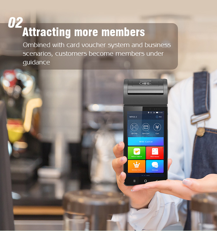P3 WLAN2.4G Android EMV POS Terminal Portable PBOC All In One Capacitive Touch Screen 5G