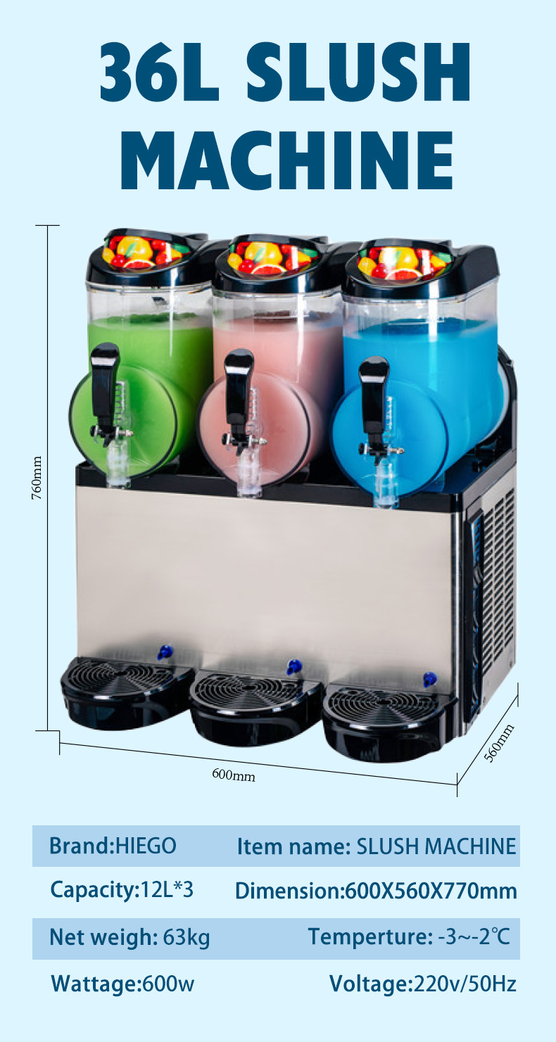 36l Commercial Slush Machine Smoothie Stainless Steel Coffee Granita Machine