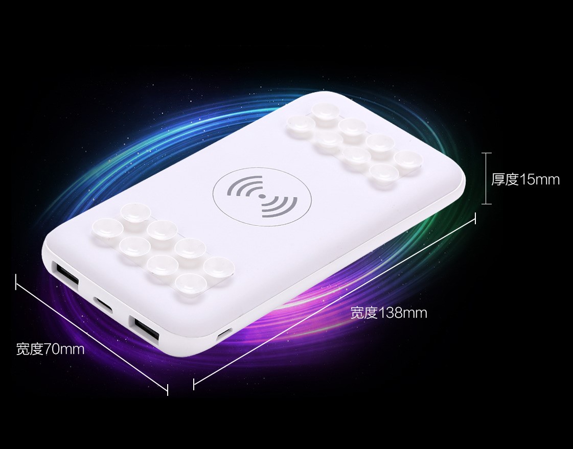5V1.2A Wireless Suction 10000mAh Led Logo Power Bank UN38.3