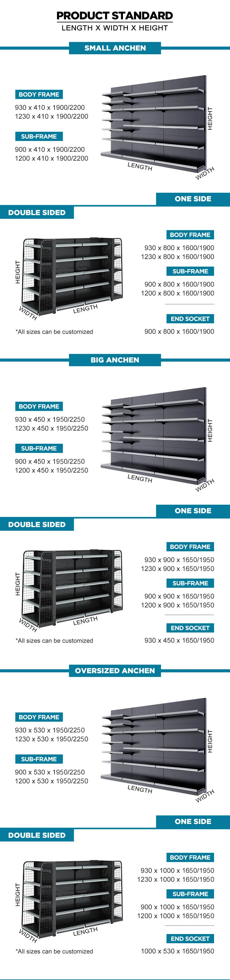 Factory Customized Color Size grocery snack shelf supermarket candy shelf convenience store shelves