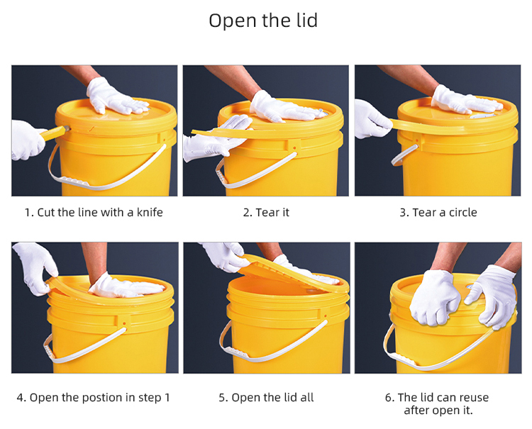 Eco-friendly Food Grade 1L Clear Plastic Bucket with Lid Support OEM/ODM