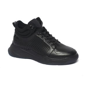 Quality Mens Anti Odor Lace Up Black Leather Casual Boots wholesale