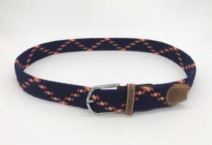 Quality 1.33'' Width Polyster Leather Mens Woven Elastic Belt wholesale