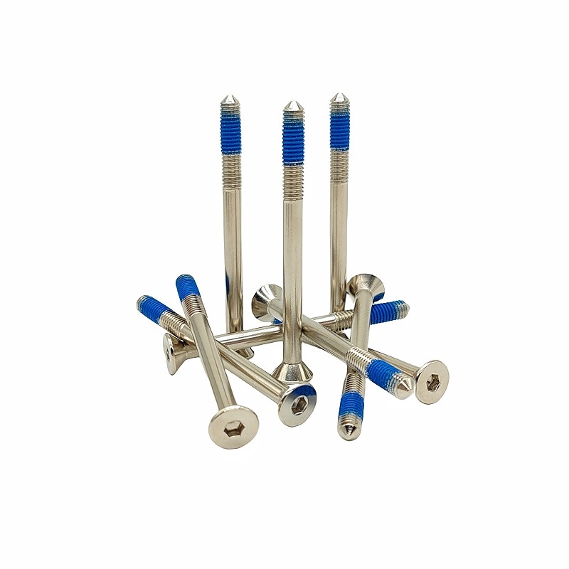 Custom Hexagon Dispensing Screws Coated With Blue Glue Bolts Anti-Oil