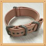 Flesh Pink Canvas Strap Watch Band With Metal Holes Zulu Style