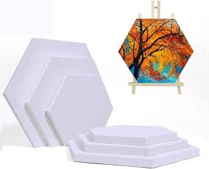 Quality Hexagon Stretched Canvas Boards , Custom Stretched Canvases For Acrylic Painting wholesale