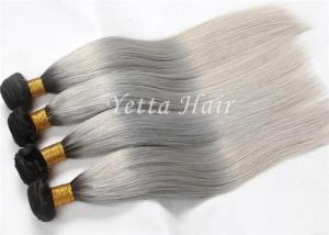 Quality Silver Grey Ombre Human Hair Extensions Unprocessed Straight Virgin Hair wholesale