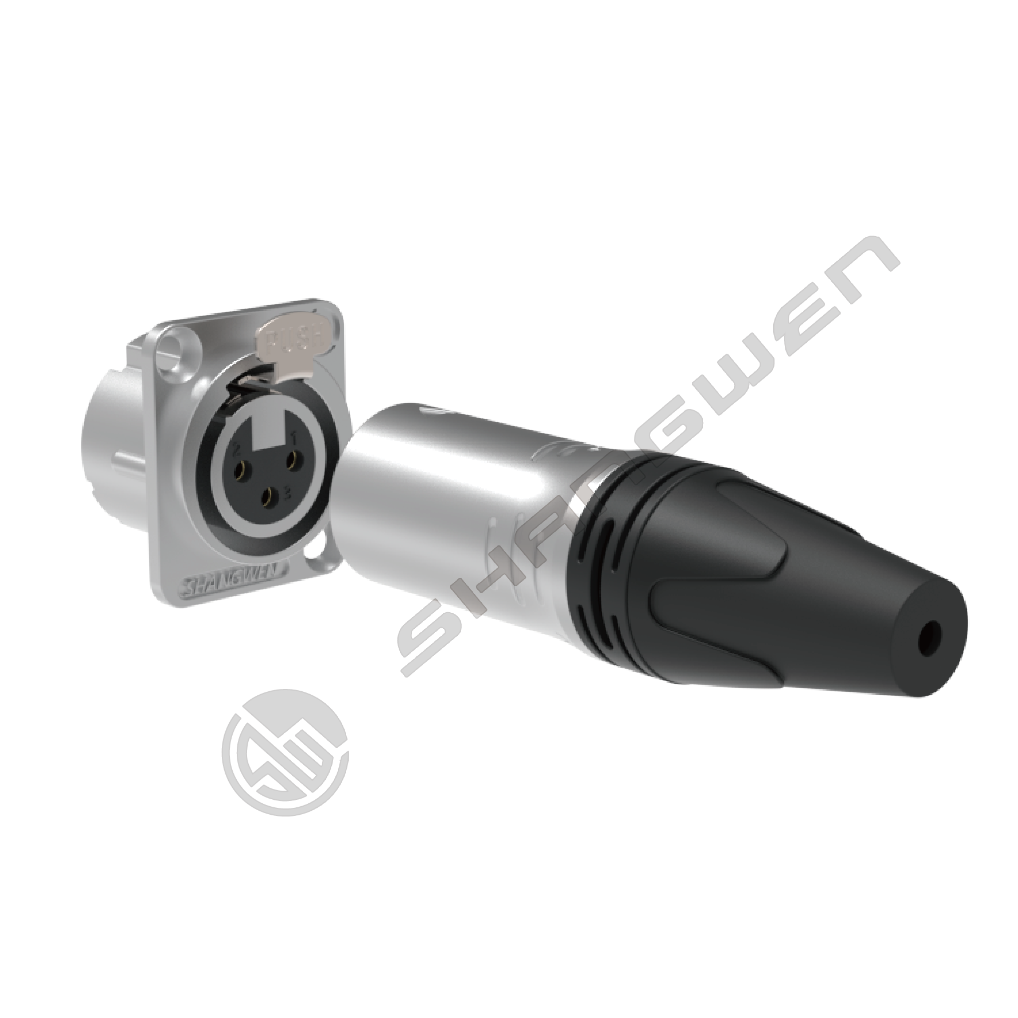 Indoor Waterproof 10A Rated Silver-Plated 3-Pin XLR Female Connector Panel Mount Microphone Adapter Converter for Audio Speaker
