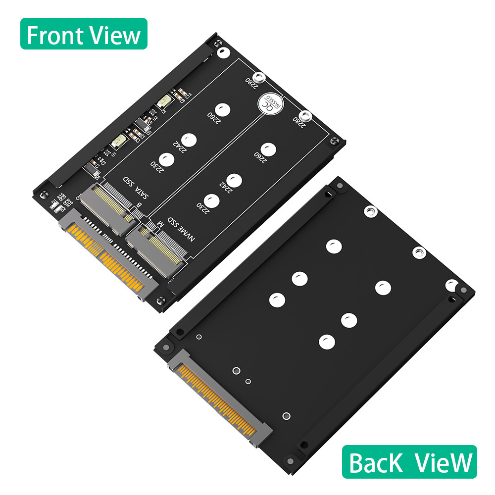 2 In 1 Combo PCI-E M.2 NVME SSD And B&M Key SSD To SFF-8639 U.2 Adapter