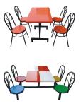 fiberglass FRP dining table and chair
