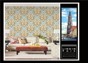 Quality Embossed Classic Vintage Wallpaper , Antique Style Wallpaper 0.53*10m Size wholesale