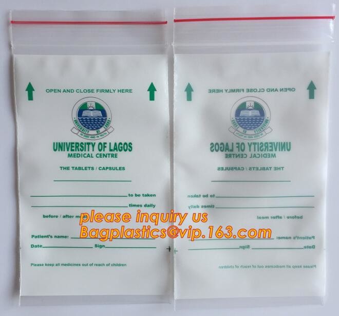 tablets pills packaging bag, poly medical dispenser Zip lockk bag drug zipper bags reclosable bags, zipper bag medical min