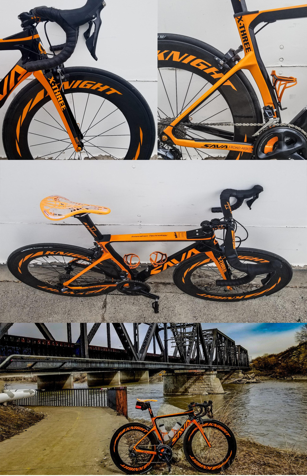 Orange Urutan Groupset Shimano Road Bike 22 speeds Double V Brake