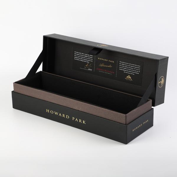 Gold Foil Personalised Gin Single Wine Bottle Gift Box Whisky Brandy Boxes