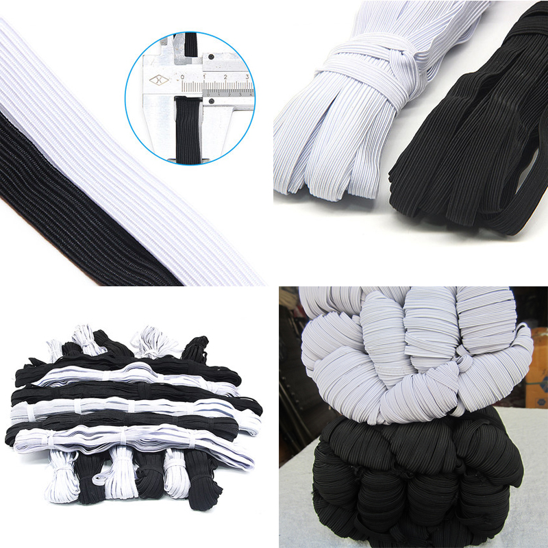 Factory custom 3mm white round woven elastic band ear loop rope for disposable facemask