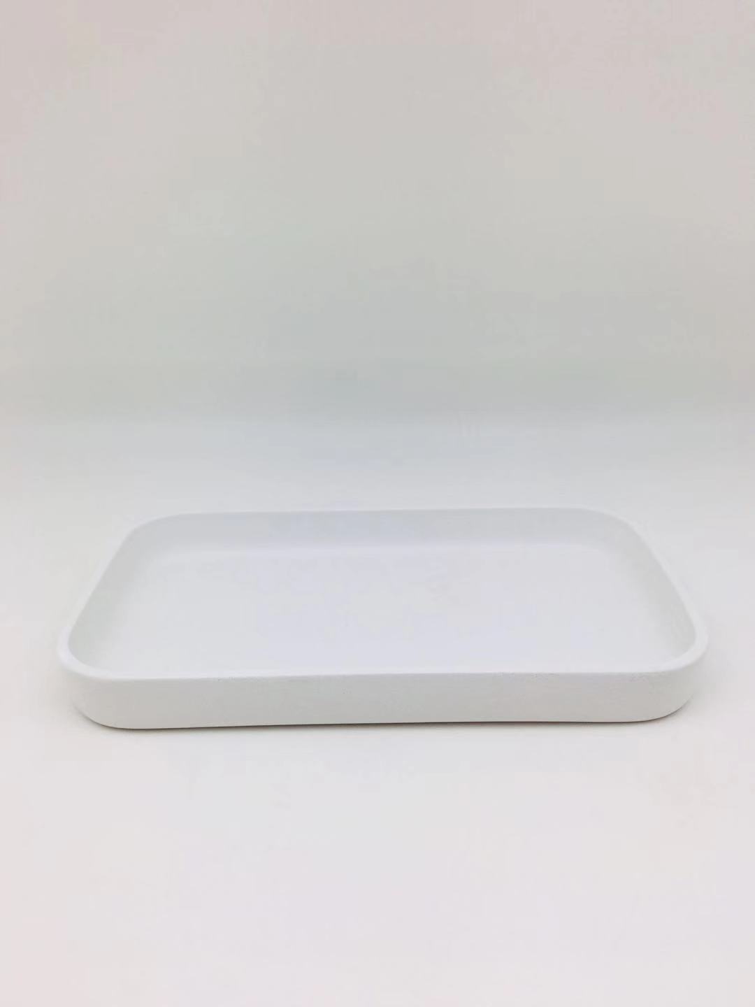 Eco Friendly Cement Bathroom Accessories Pure White Complete Bathroom Sets 6pcs For Home Decor