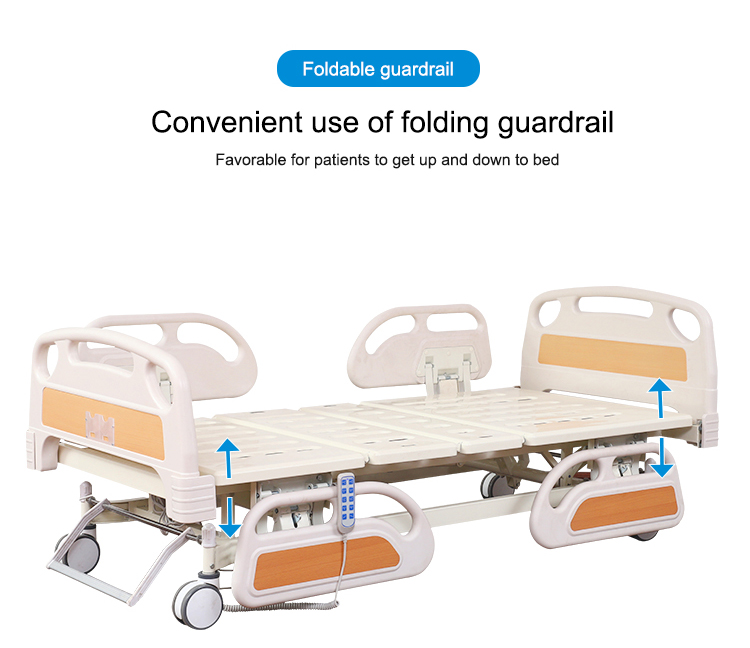 Electric Remote Control Medical Hospital Patient Beds Rustproof Anti Slipping ODM hospital electric bed
