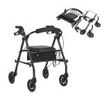 Four Wheels Aluminum Medical Folding Wheelchair Rollator Walker