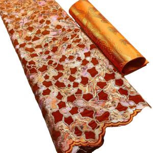 Quality African Sequins Lace Fabric Africanc French Net Lace with Sequence Nigerian Mesh Velvet Lace for Women Sewing wholesale