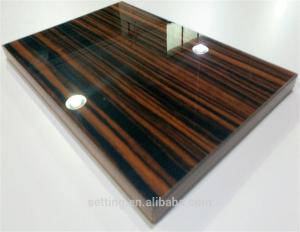 Quality acrylic mdf board veneer grain kitchen door wholesale