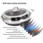 High Capacity Kitchen Wok Pan 18 / 10 Stainless Steel Non Stick