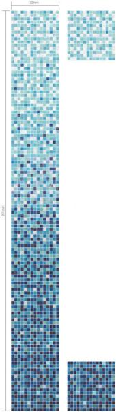 Sea blue gold line series variation swimming pool decoration mosaic gradation