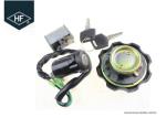 Motorcycle 4 Wire Ignition Switch Lock Fuel Gas Tank Cap Cover Steering Lock Set