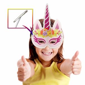 Quality Party Rainbow Unicorn Paper Mask For Kids Glitter Surface Finishing wholesale