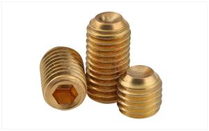 Quality Yellow Brass Flat Point Hex Socket Drive Set Screws ISO4026 Brass Headless Screws wholesale